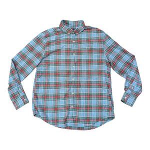 Men’s Vineyard Vines Long Sleeve Button Up Plaid Shirt Sz L Slim Fit Whale Logo